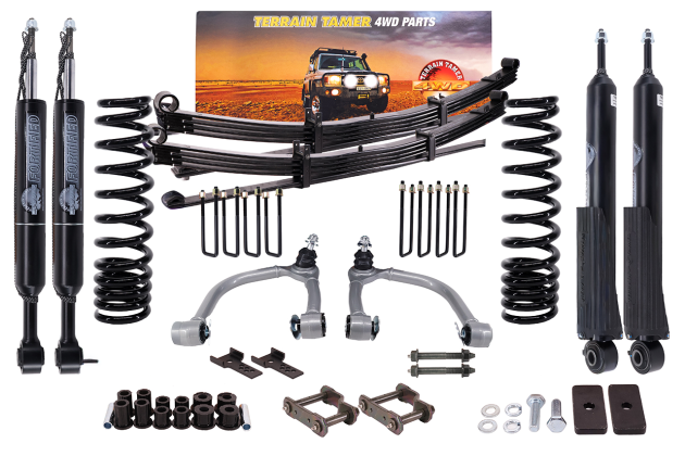 KIT DE SUSPENSION FORTIFIÉ TERRAIN TAMER REHAUSSE +40MM POUR TOYOTA HILUX GR SPORT WIDE TRACK ET ROGUE 2023+