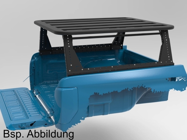 MULTI RACK SYSTEM HAUT TECHNIC OFFROAD POUR FORD RANGER, FORD RANGER RAPTOR ET VOLKSWAGEN AMAROK DOUBLE CABINE A PARTIR DE 2023 AVEC GALERIE DE TOIT RHINO RACK PIONEER 6 1500 X 1430 MM