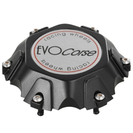 CACHE MOYEU NOIR EVO CORSE C70 6X1397 AVEC ECUSSON GRIS