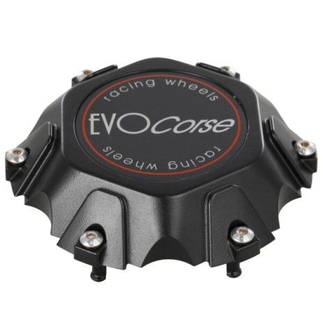 CACHE MOYEU NOIR EVO CORSE C70 6X1397 AVEC ECUSSON NOIR