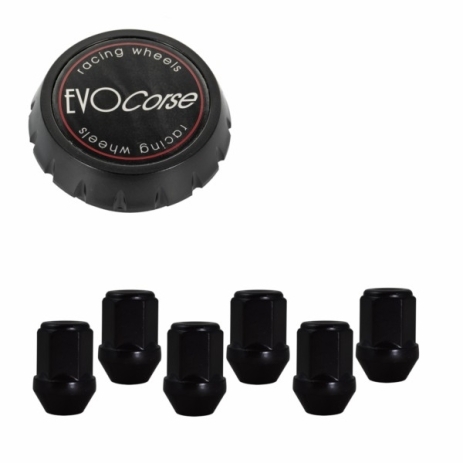 KIT VISSERIE 14X1.50 NOIR ET CACHE MOYEU (POUR UNE JANTE)