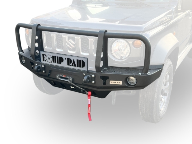 PARECHOCS AVANT HOMOLOGUÉ TÜV AVEC PROTECTION ANTI-ENCASTREMENT ET TREUIL WARN AXON POUR SUZUKI JIMNY - POSE INCLUSE