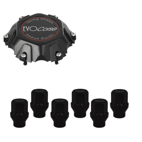 KIT VISSERIE 12X1.50 NOIR ET CACHE MOYEU (POUR UNE JANTE)