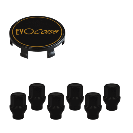 KIT VISSERIE 12X1.50 NOIR ET CACHE MOYEU (POUR UNE JANTE)