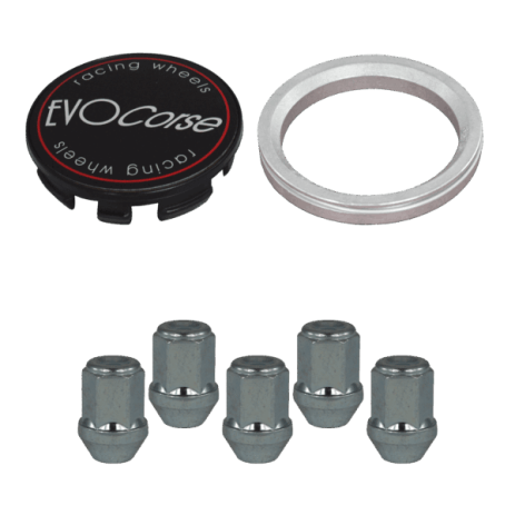 KIT VISSERIE 1/2 NOIR ET CACHE MOYEU (POUR UNE JANTE)