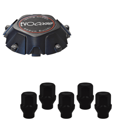 KIT VISSERIE 14X1.50 NOIR ET CACHE MOYEU (POUR UNE JANTE)