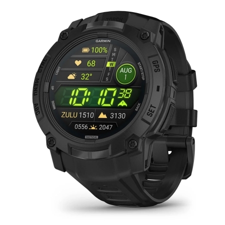 Montre Garmin Instinct® 3 – 50 mm, AMOLED, Tactical Edition Noire avec bracelet noir