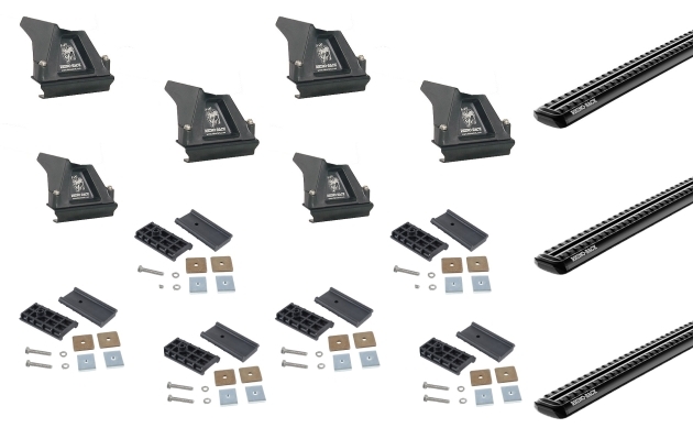 Kit de 3 barres de Toit noires Rhino-Rack Sportz 1800 mm et pieds pour Ford Transit (2000-2013)
