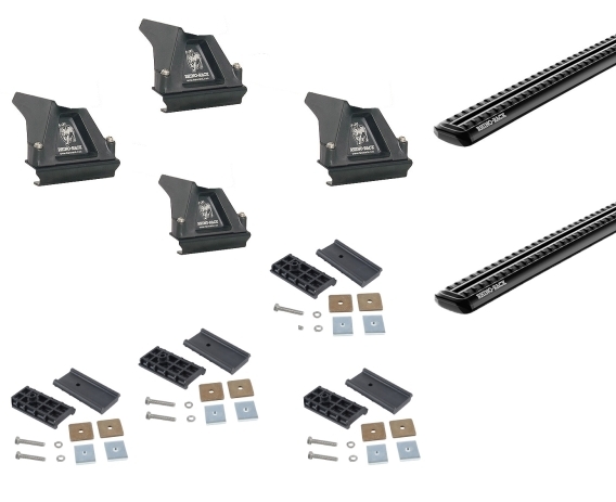 Kit de 2 barres de Toit noires Rhino-Rack Sportz 1800 mm et pieds pour Ford Transit (2014+)
