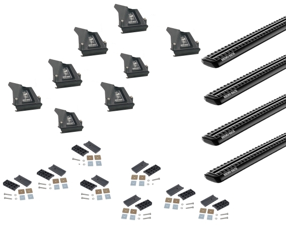 Kit de 4 barres de Toit noires Rhino-Rack Sportz 1800 mm et pieds pour Ford Transit (2014+)