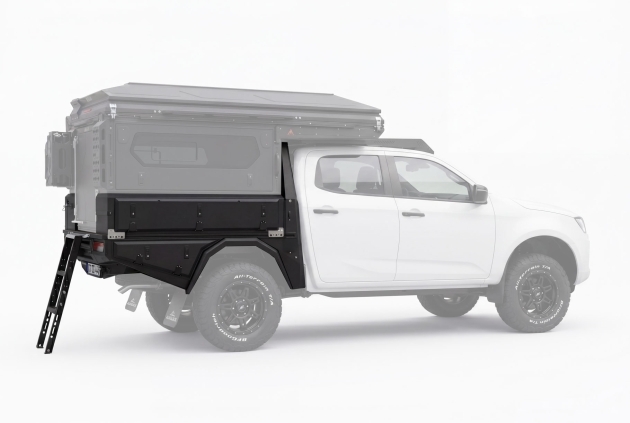 Kit plateau australien Alublack avec coffres de rangement compatible ModCAP pour Isuzu D-Max 2023+ double cabine
