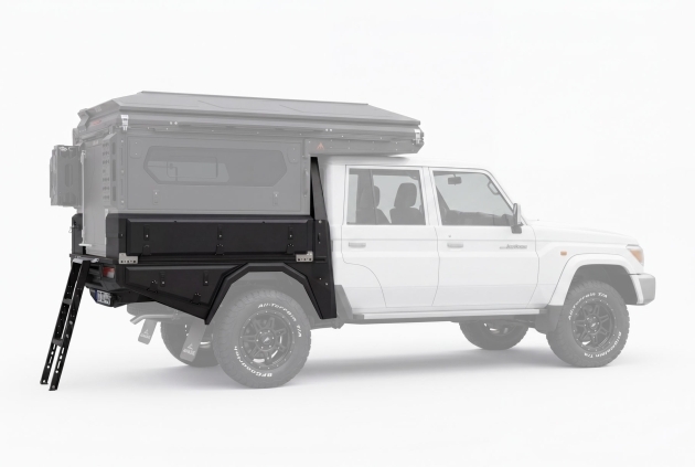 Kit plateau australien Alublack avec coffres de rangement compatible ModCAP pour Toyota Land Cruiser 79 double cabine
