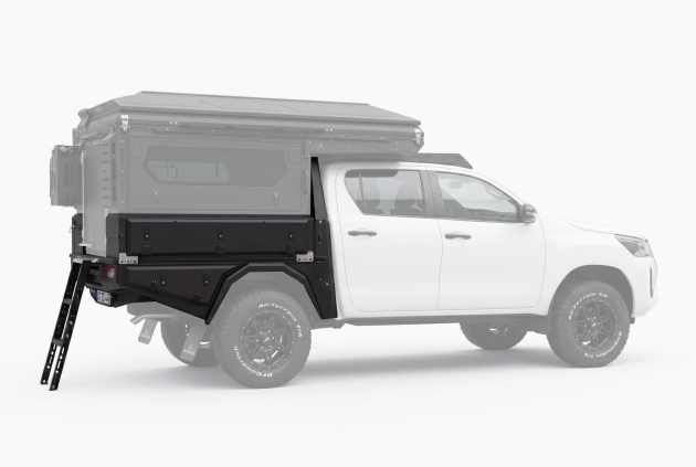 Kit plateau australien Alublack avec coffres de rangement compatible ModCAP pour Toyota Hilux 2016+ double cabine