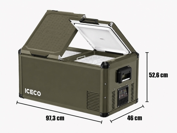 Réfrigérateur-congélateur ICECO VL Pro 90L double compartiments vert olive