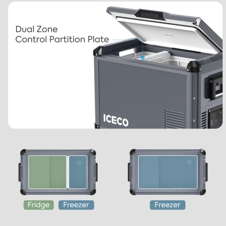 Réfrigérateur-congélateur ICECO VL Pro 45 L double compartiments gris