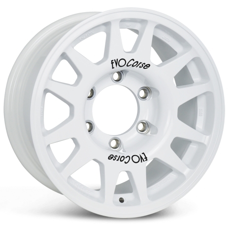 Jante aluminium renforcée raid Evo Corse DakarZero 7x15 ET0 blanche pour Toyota série 40, HJ60/61 et LJ70/73
