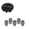 KIT VISSERIE 14X 1.50 CHROME ET CACHE MOYEU NOIR (POUR UNE JANTE)