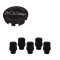 Kit visserie 12x1,50 noir et cache moyeu noir (pour une jante)