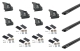 Kit de 3 barres de Toit noires Rhino-Rack Sportz 1800 mm et pieds pour Ford Transit (2000-2013)