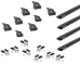 Kit de 4 barres de Toit noires Rhino-Rack Sportz 1800 mm et pieds pour Ford Transit (2014+)