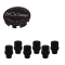 Kit visserie 12x1,50 noir et cache moyeu noir (pour une jante)