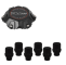 Kit visserie 12x1,50 noir et cache moyeu noir (pour une jante)