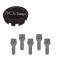 Kit visserie EVO Corse M14x1,50 zinguée et cache moyeu avec écusson noir mat (pour une jante)