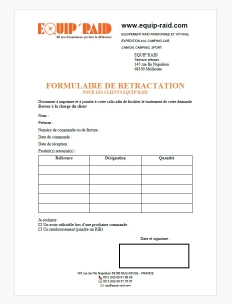 formulaire de retractation