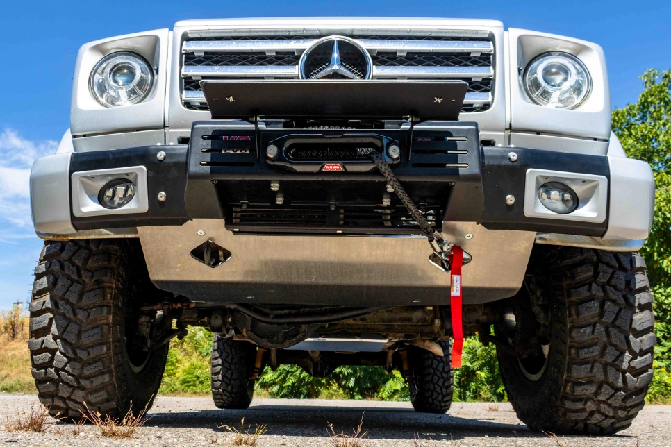 Blindages avant N4-Offroad installée sur un Mercedes Classe G par Equip'Raid Mulhouse