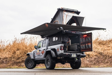 préparation 4x4 Jeep Gladiator Rubicon équipement 4x4 Equip'raid Alu-Cab Canopy camper