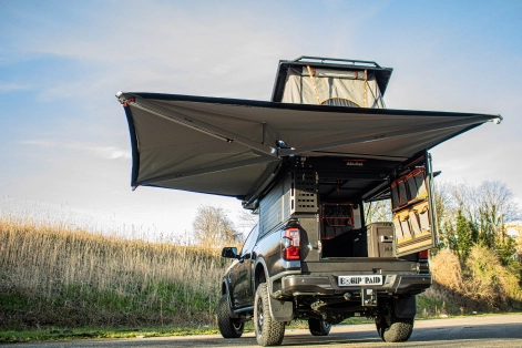 Ford Ranger PXIV préparation tout terrain pick up 4x4 raid bivouac en Alsace Canopy Camper Alu-Cab auvent