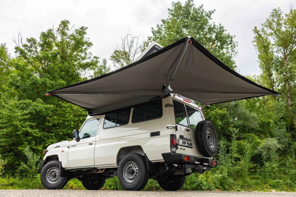 Toyota GRJ78 import par Equip'Raid Euro6 homologué France Europe sans Malus écologique auvent alu-cab