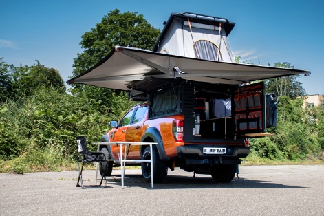 Préparation Ford Ranger PXI tout terrain 4x4 raid offroad avec Canopy Camper Alu-Cab ouvert exterieur