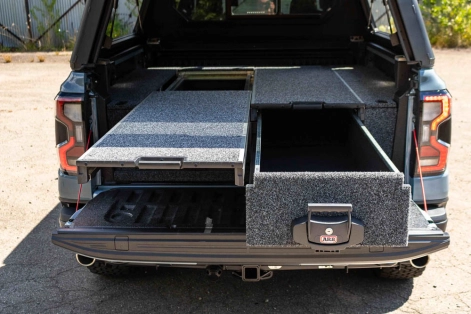 AMÉNAGEMENT DOUBLE TIROIRS AVEC PLATEAUX COULISSANTS ARB vue d eface