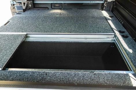 AMÉNAGEMENT DOUBLE TIROIRS AVEC PLATEAUX COULISSANTS ARB ouvert