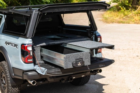 Ford Ranger raptor 2023 préparé par equip'Raid tiroirs ARB 4x4 tout terrain Alsace