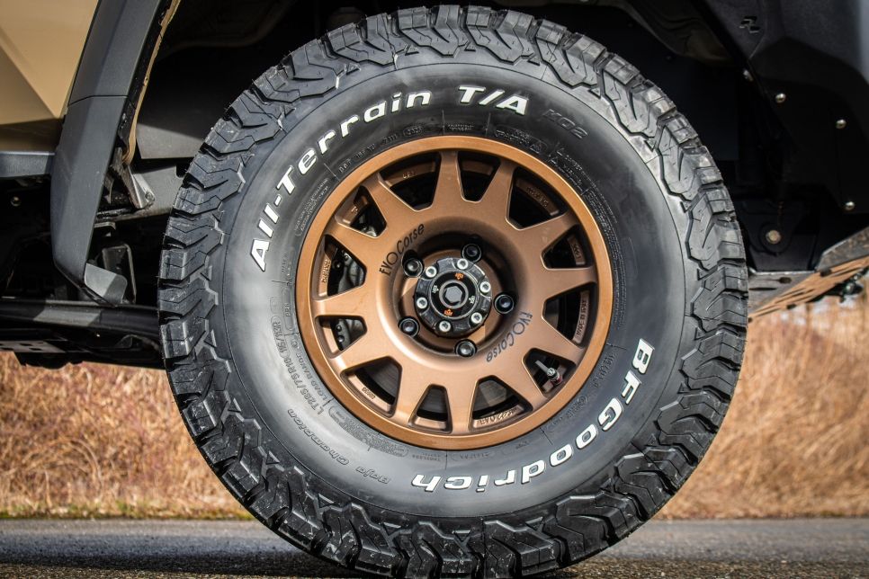 Jantes Dakar Zéro Raid Evo Corse bronze mat avec pneus BF Goodrich All-Terrain KO2